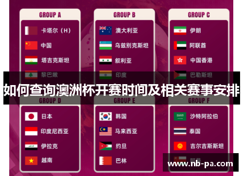 如何查询澳洲杯开赛时间及相关赛事安排